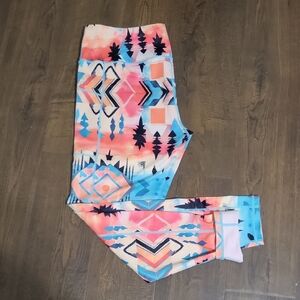 Constantly Varied Gear Pink and Blue Sedona Leggings